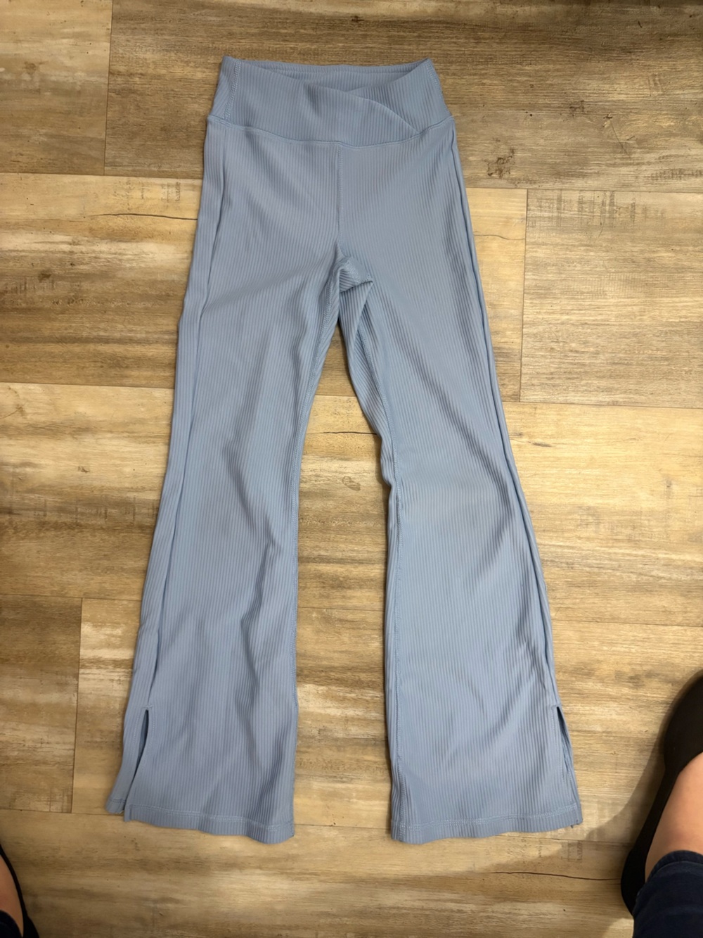 Yogalicious Girls Ribbed Flare Leggings Light Blue Size 10